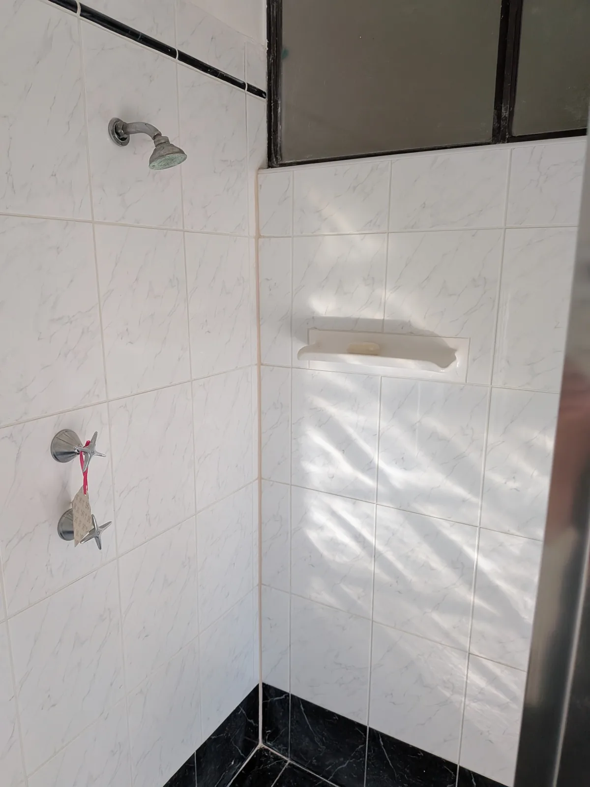 Completed shower and fittings